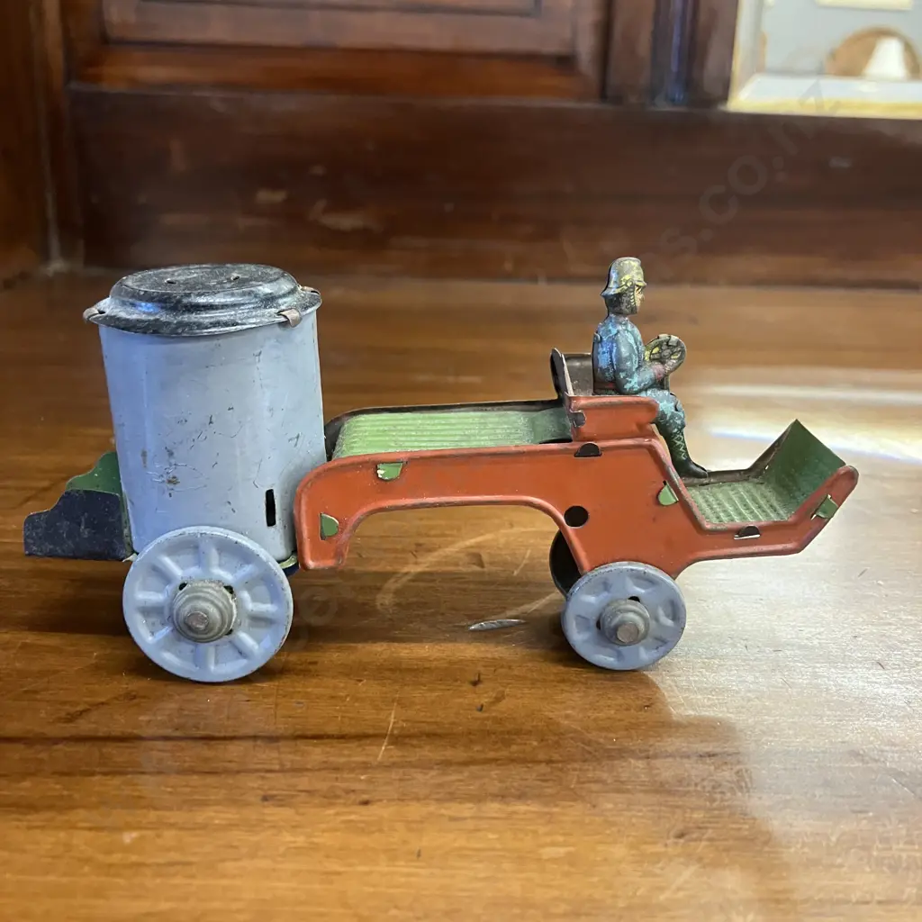 Vintage 1930's Germany Stamped Tin Toy Fire Truck. 6.5 x 13.5cm Image 1++