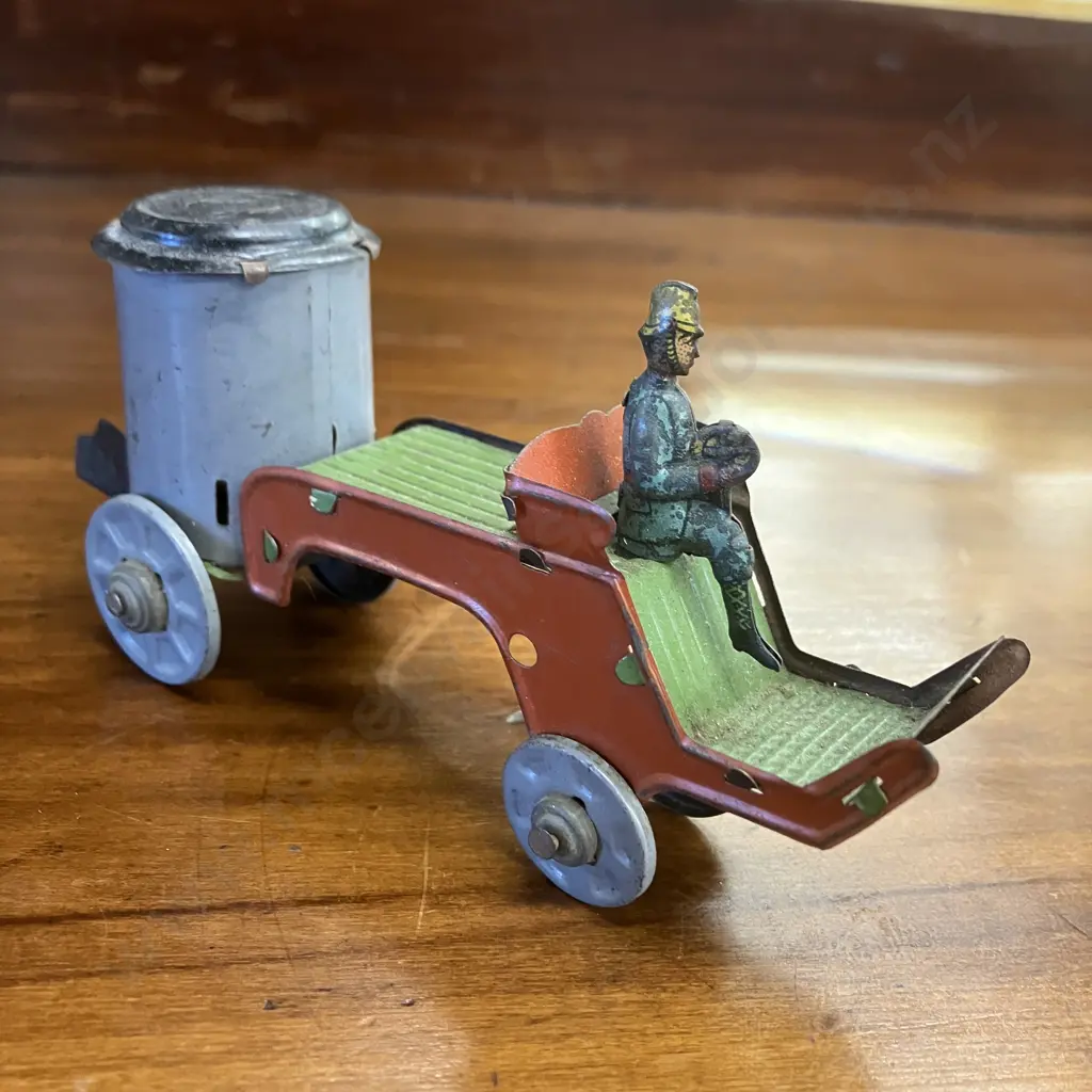 Vintage 1930's Germany Stamped Tin Toy Fire Truck. 6.5 x 13.5cm Image 1++