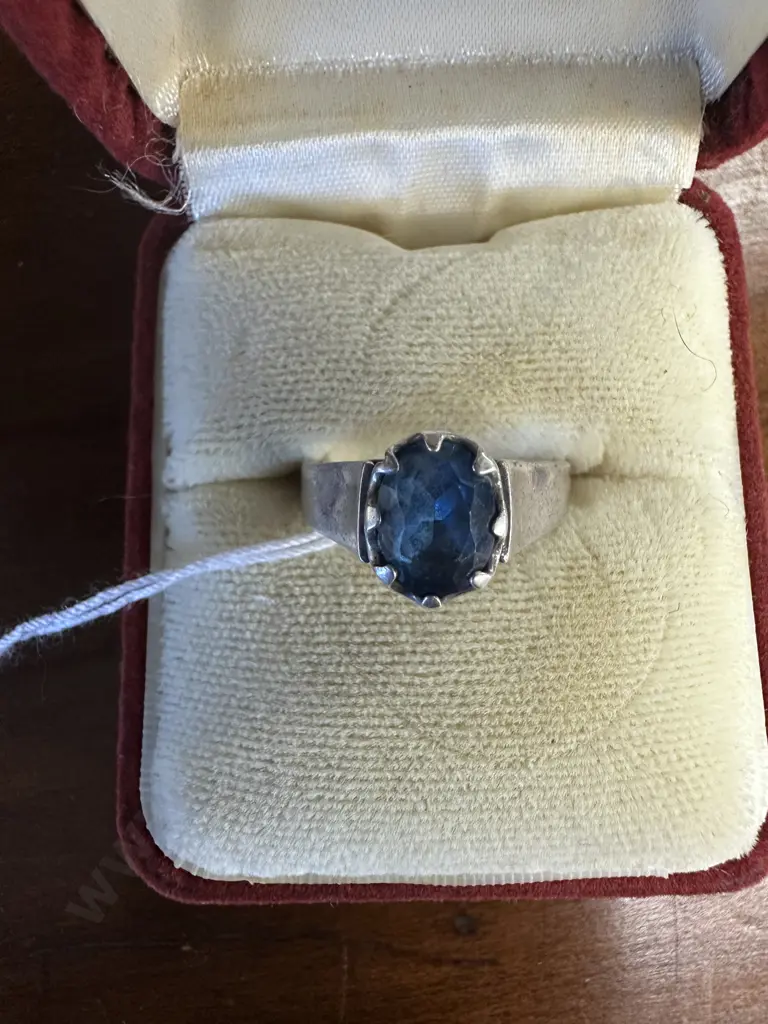 925 Ring With Oval Blue Stone Image 1++