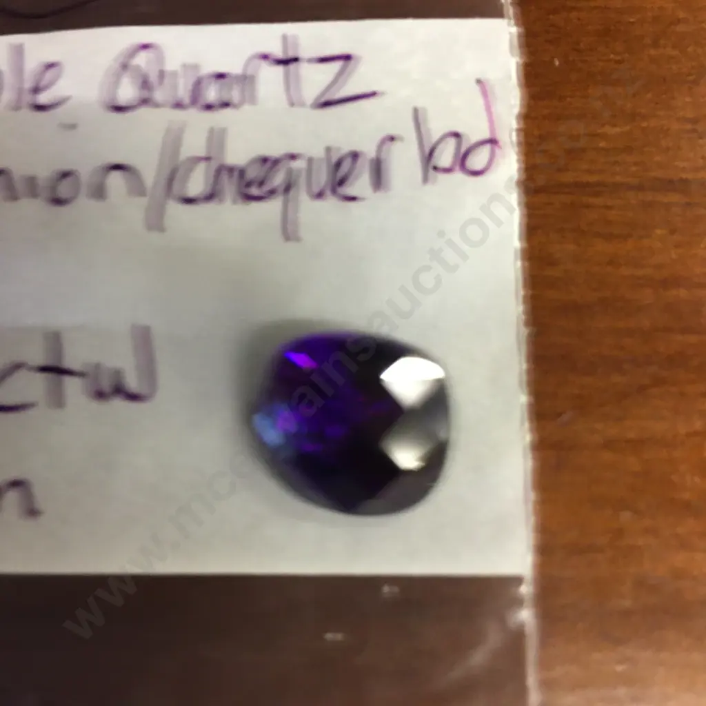 Purple Square Quartz Cushion/Chequer Board Gemstone 13.9 Ct 13mm Image 1++
