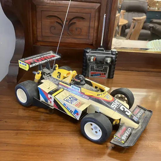 Vintage 80's Taiyo Super Fight F-1 R/C Car With Turbo Controller (40MHz) 1/12 Scale, Tyco Japan