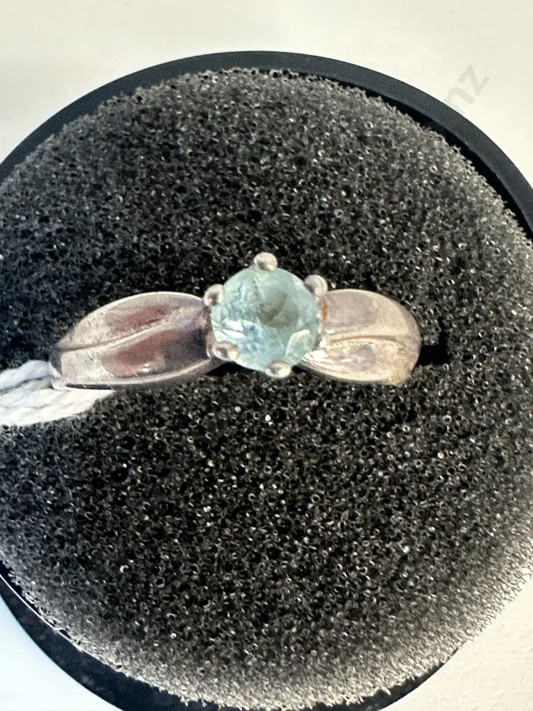 Silver Ring Stamped 925 With Topaz Gemstone Image 1++