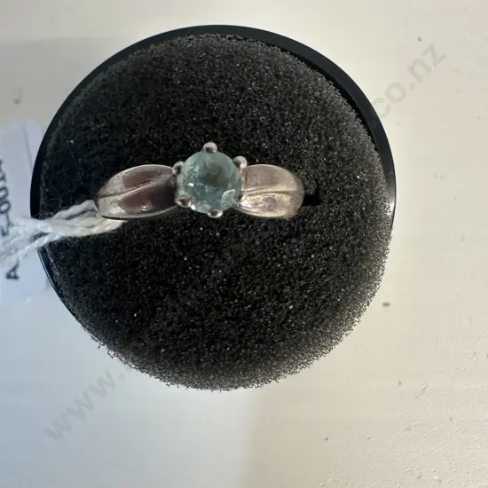 Silver Ring Stamped 925 With Topaz Gemstone