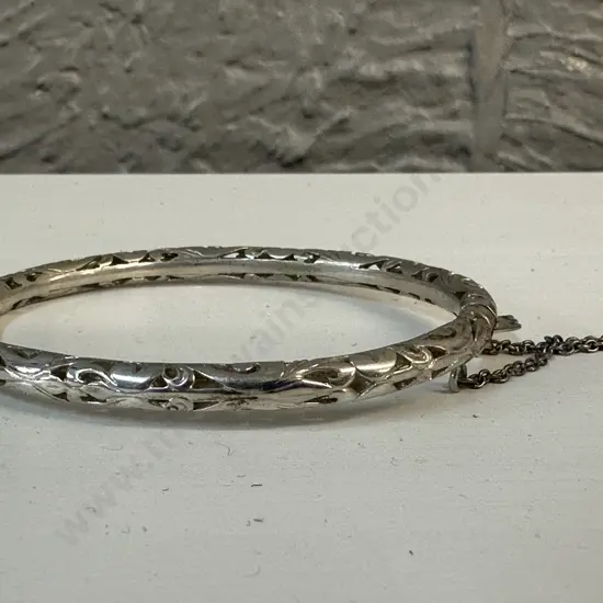 Vintage Silver Filigree Bangle Stamped 925