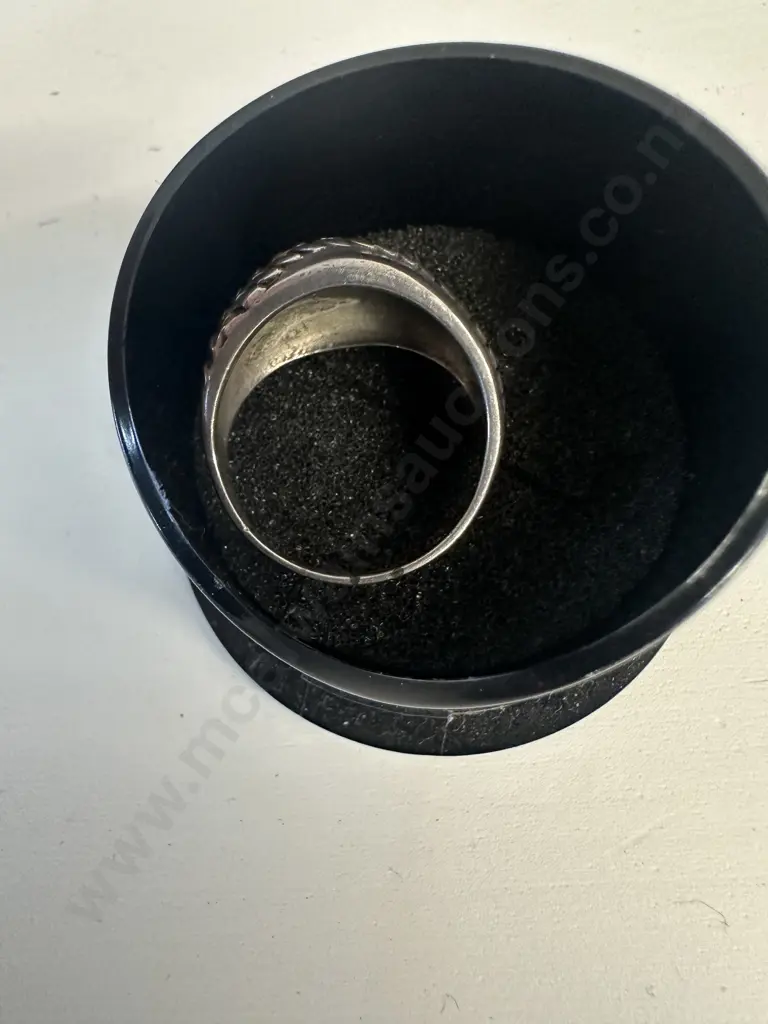 Silver Domed Shaped Ring Marked Image 1++