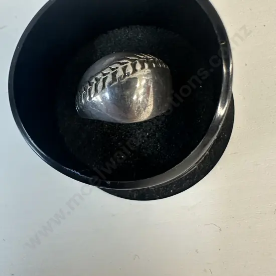 Silver Domed Shaped Ring Marked