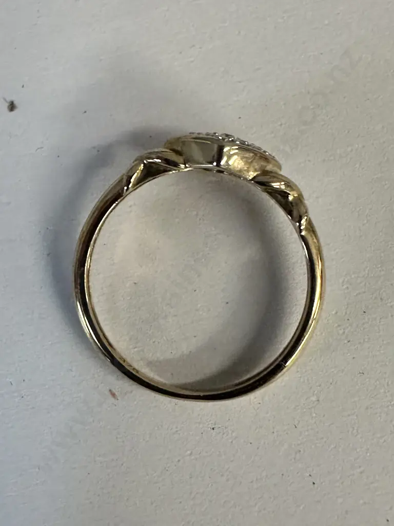 Gold Ring Stamped 375 With Diamonds Image 1++
