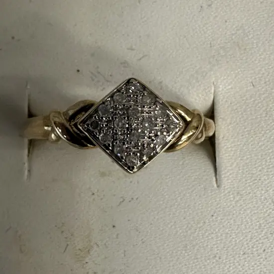 Gold Ring Stamped 375 With Diamonds
