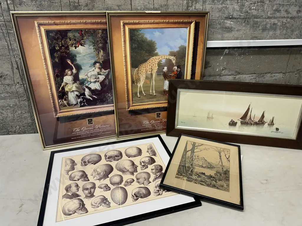 Selection of Framed Artwork - Boat Scene, Pictures From The Royal Collection Etc Image 1++