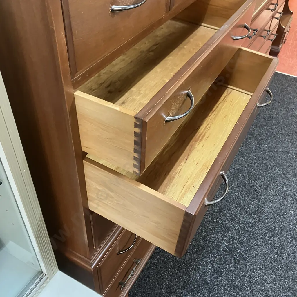Mahogany 7 Drawer Tallboy. H131 W75 D46cm Image 1++