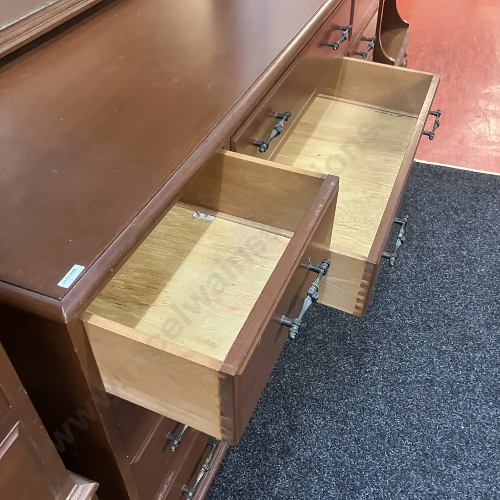 Mahogany 9 Drawer Dressing Table. H177 W152 D46cm Image 1++