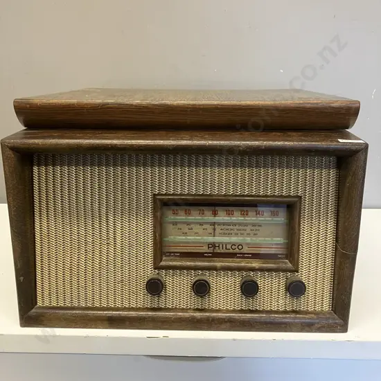 Philco Mantel Radiogram With Collaro RC54 3 Speed Record Changer, Model 1242, Solid Oak, NZ 1956