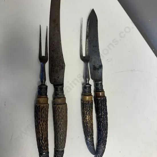 Vintage Carving Knives & Forks, Includes Latham & Meston