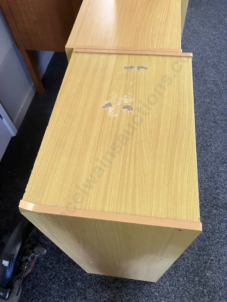 Three Wood Effect Shelf Units. 2 x H80 W45 D29cm, 1 x H177 W60 D29cm Image 1++