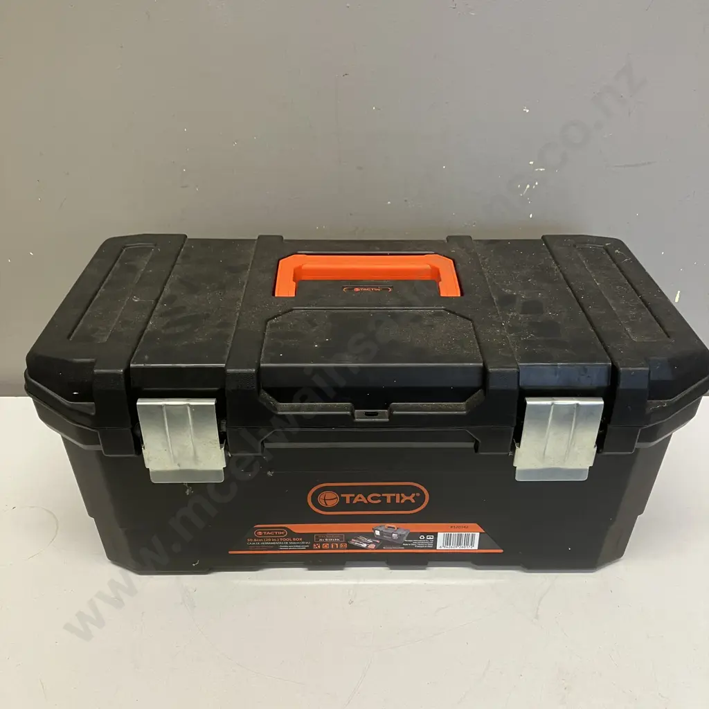TACTIX Plastic Toolbox With Tools, Screwdrivers Etc Image 1++