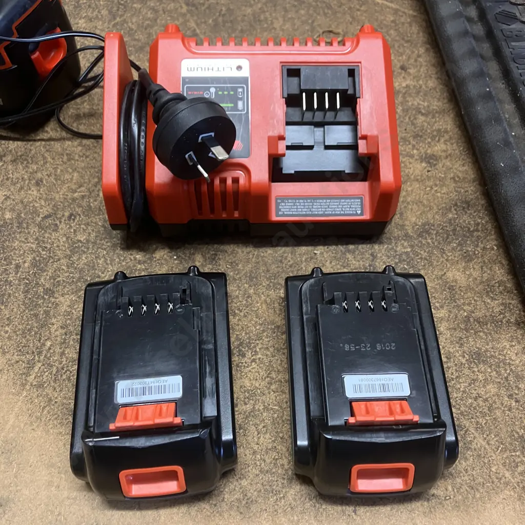 Black & Decker 18V Cordless Tools - Drill PS18-XE, Blower, Hedge Trimmer, Line Trimmer, Batteries & Chargers Image 1++