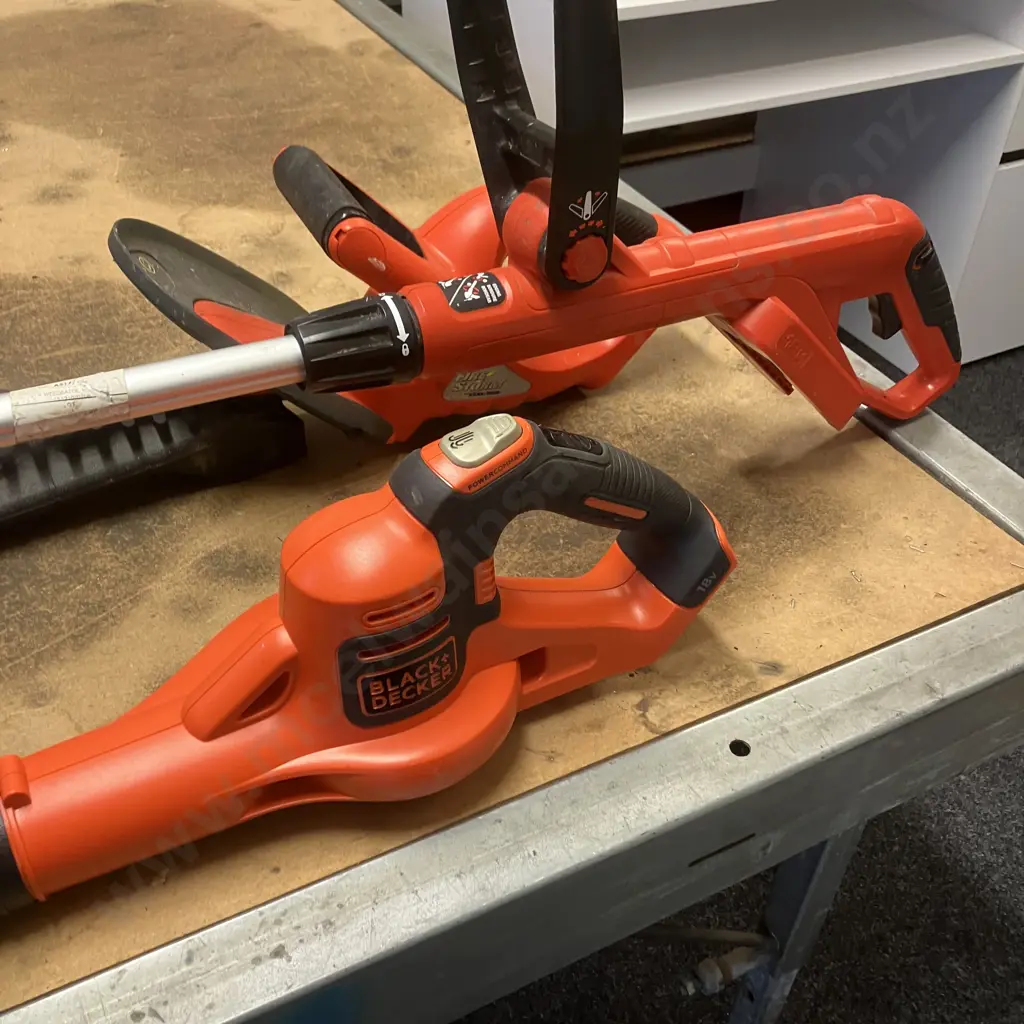 Black & Decker 18V Cordless Tools - Drill PS18-XE, Blower, Hedge Trimmer, Line Trimmer, Batteries & Chargers Image 1++