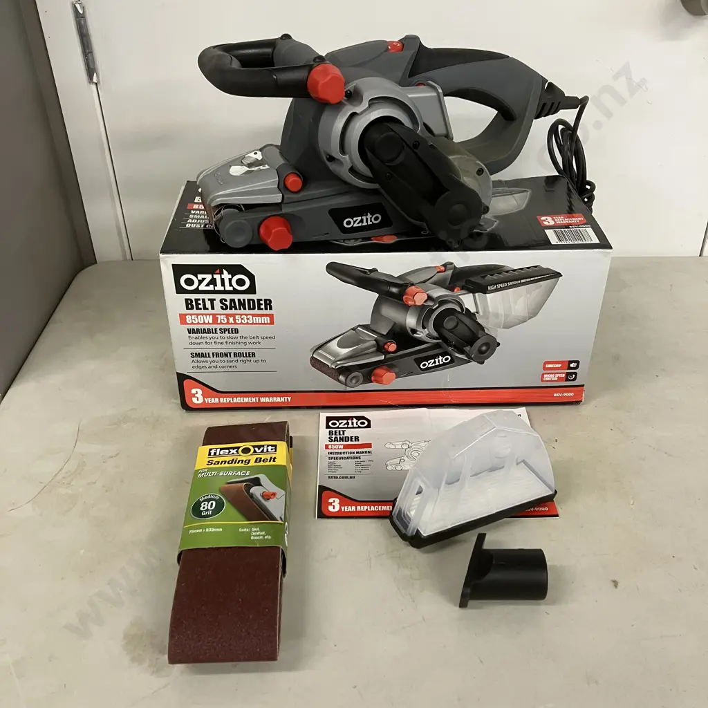 Ozito 850W 75 x 533mm Variable Speed Belt Sander Model BSV-9000, Boxed Image 1++