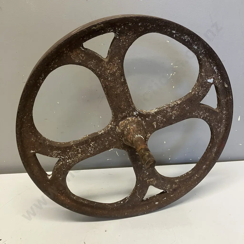 Antique Cast Iron Wheel. 40cm Image 1++