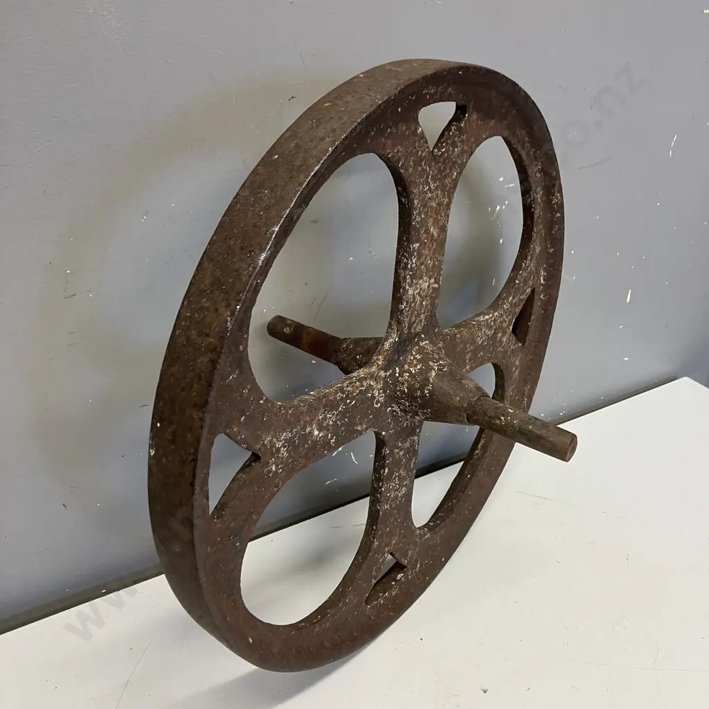 Antique Cast Iron Wheel. 40cm Image 1++