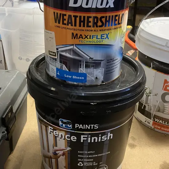 Dulux Weathershield 4 Litre Vivid White & PPG Fence Paint Ebony Part 10 Litres
