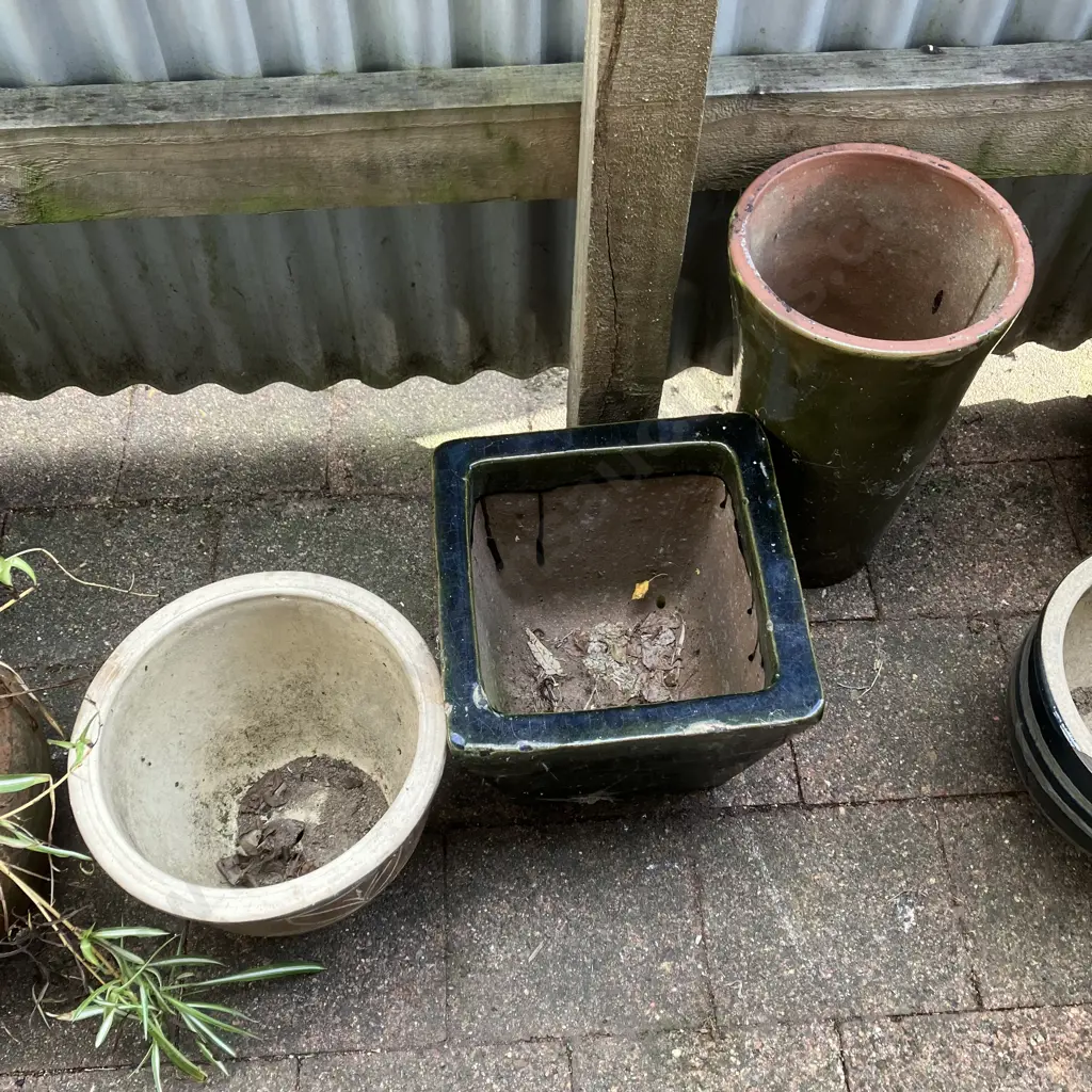 Three Green Toned Planters Image 1++