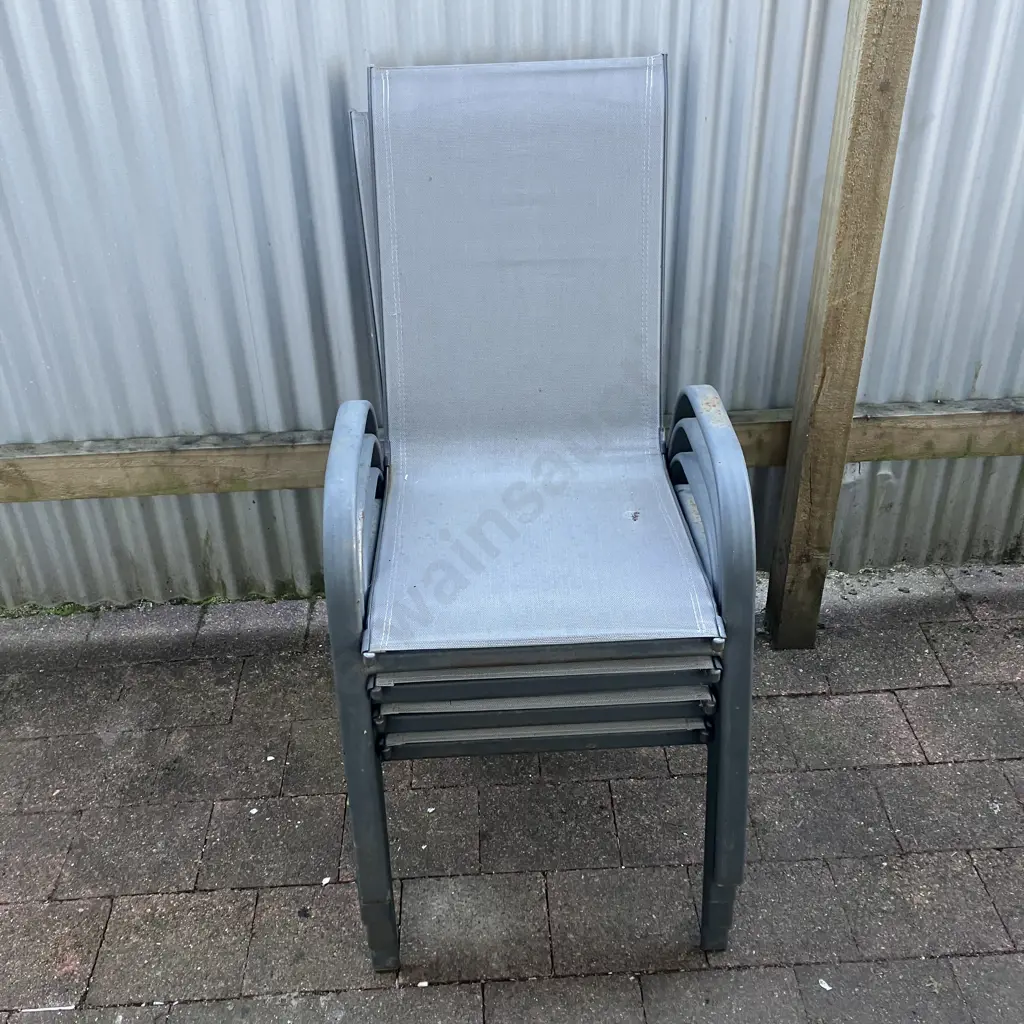 Set of Four Outdoor Chairs - Stacking Image 1++