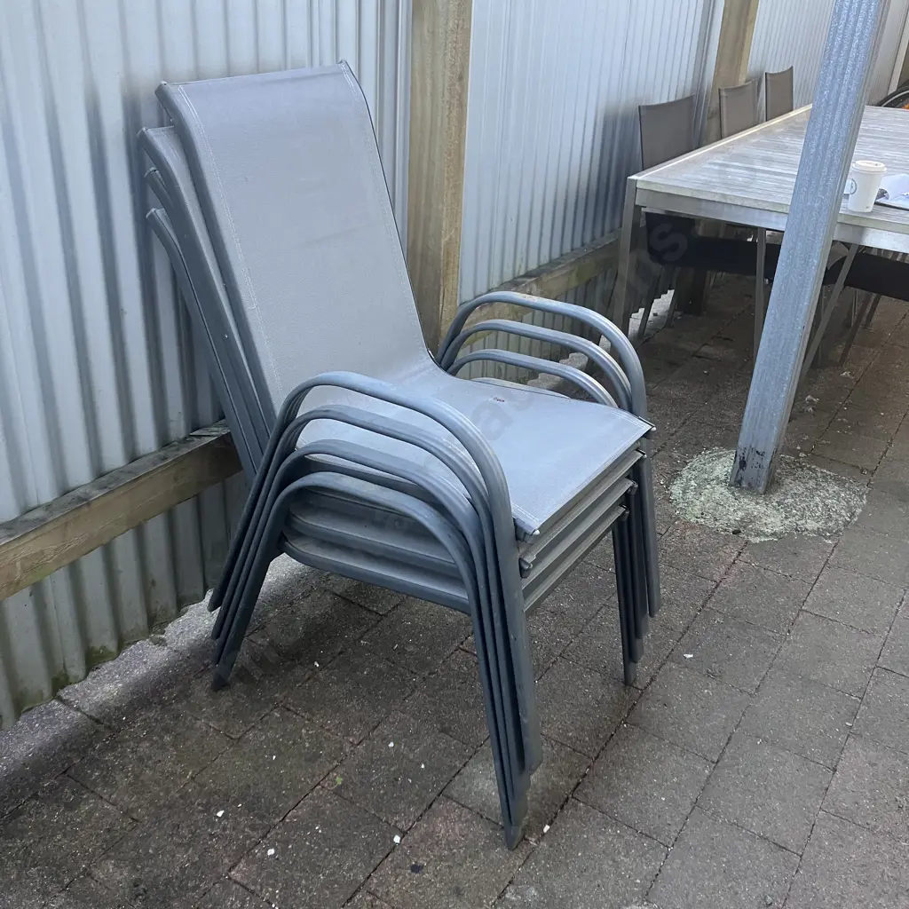 Set of Four Outdoor Chairs - Stacking Image 1++