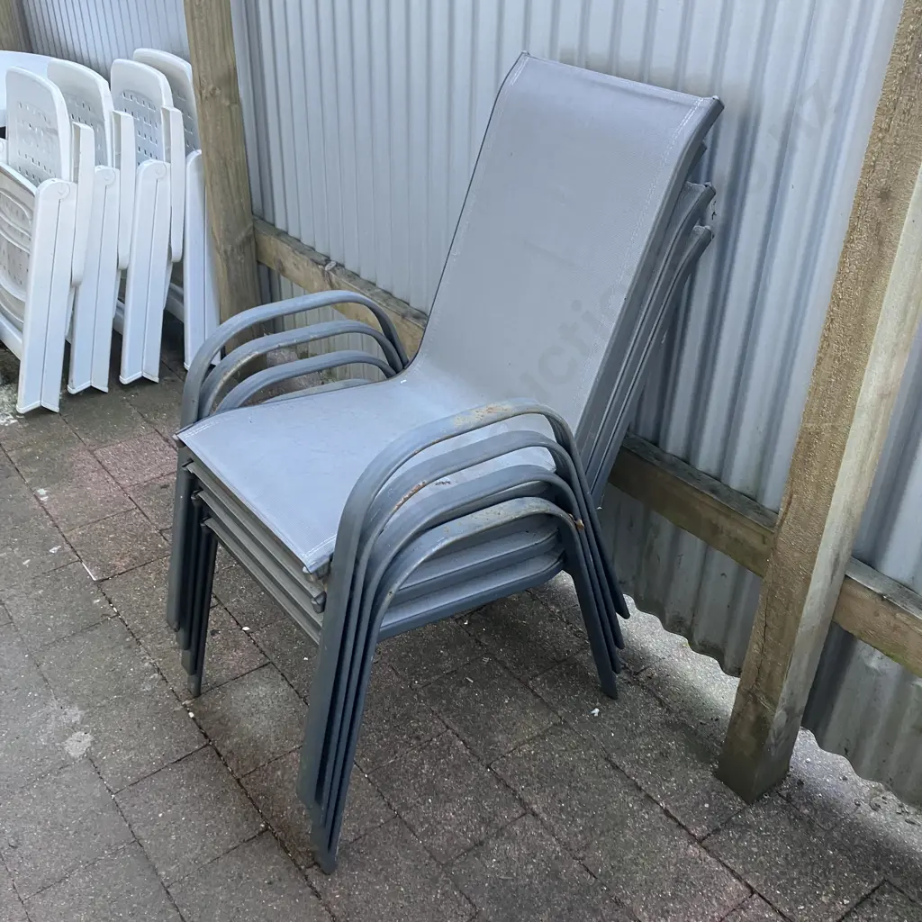 Set of Four Outdoor Chairs - Stacking Image 1++