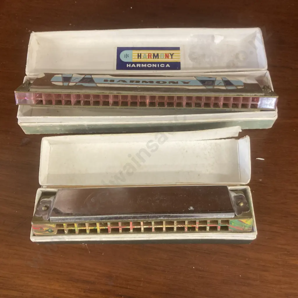 Vintage Blessing & Harmony Harmonicas With Original Boxes Made In China Image 1++