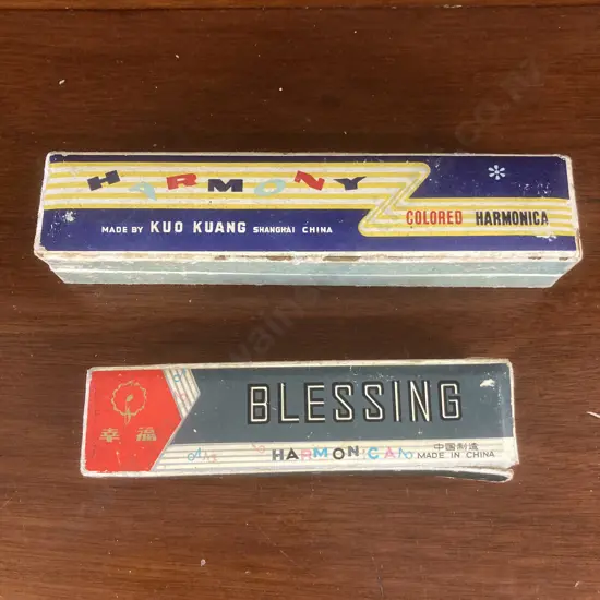 Vintage Blessing & Harmony Harmonicas With Original Boxes Made In China