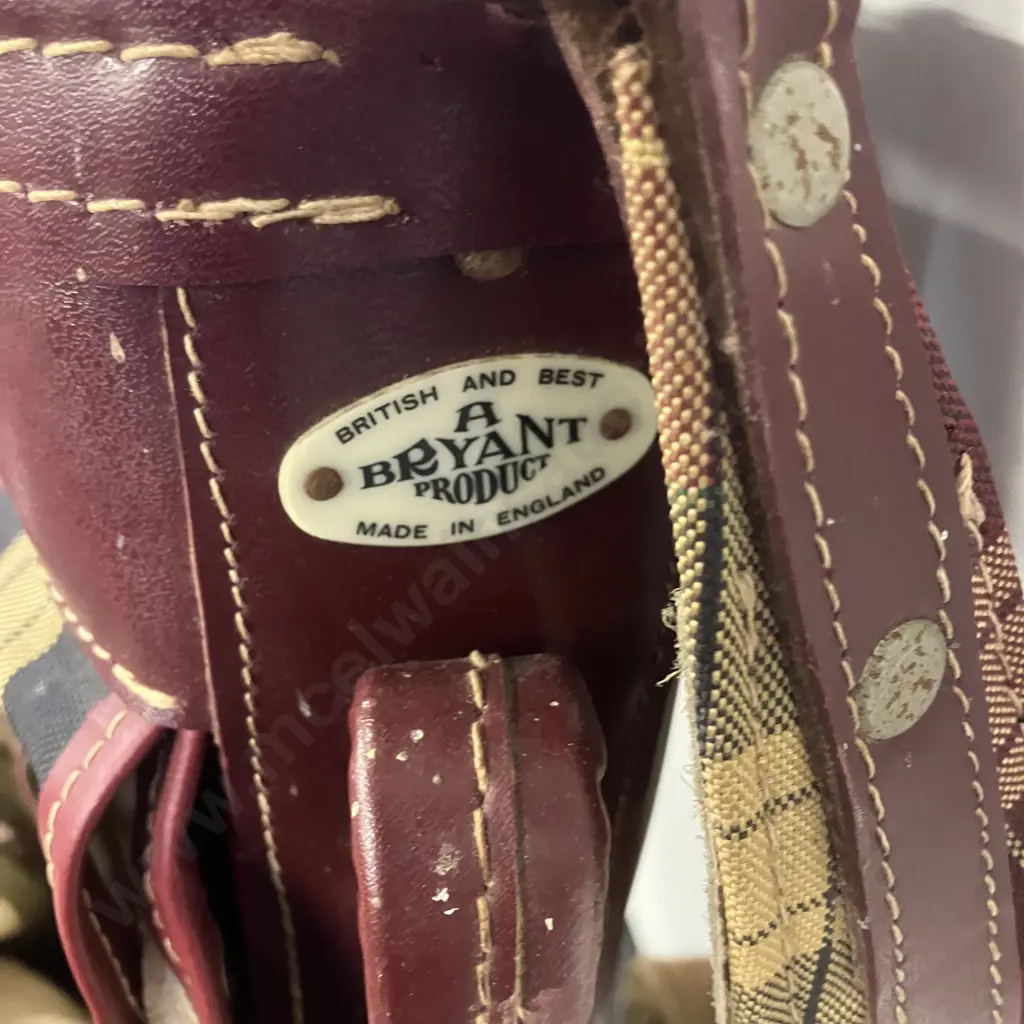 Vintage Bryant England Tartan Golf Bag, Assorted Clubs, & Golf Balls Image 1++