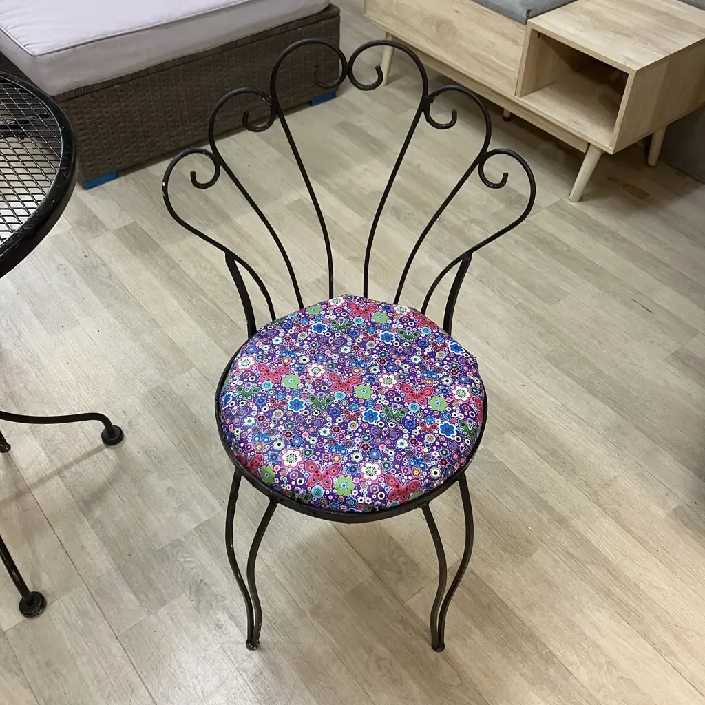 Black Steel Patio Table With 2 Chairs Image 1++
