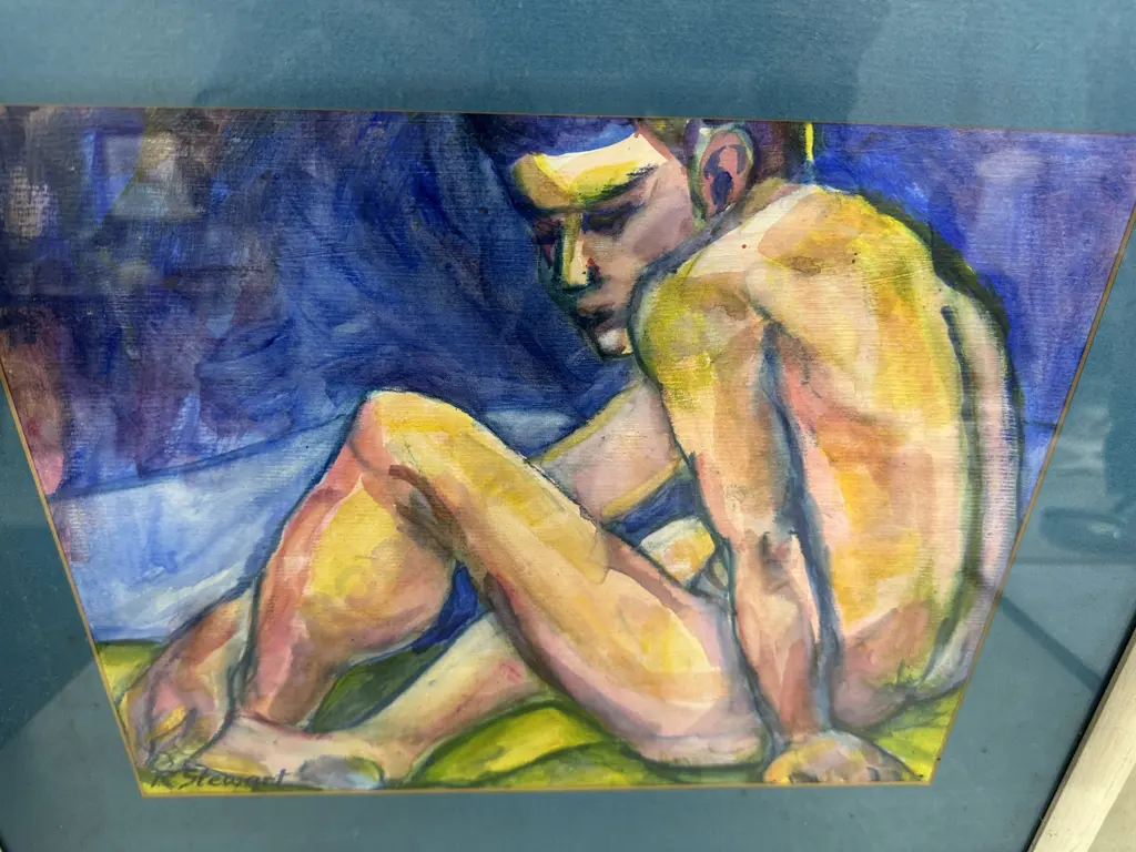 "Got The Blues" by R. Stewart - Original Acrylic On Board, Signed. Framed 44 x 51cm Image 1++
