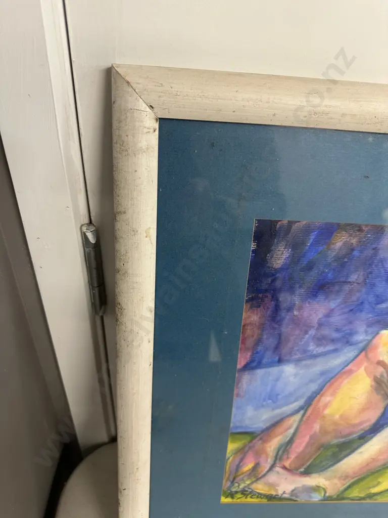 "Got The Blues" by R. Stewart - Original Acrylic On Board, Signed. Framed 44 x 51cm Image 1++