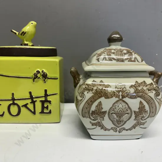 Decorative Lidded Ceramic Canisters