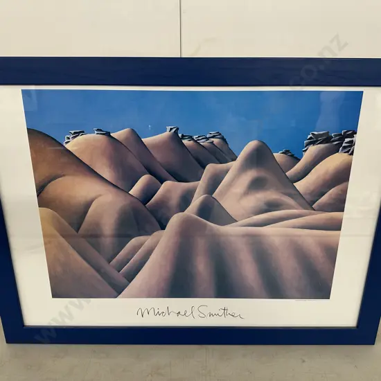 'Hamilton Diggings Central Otago' by Michael Smither Framed Fine Art Print. 58 x 79cm
