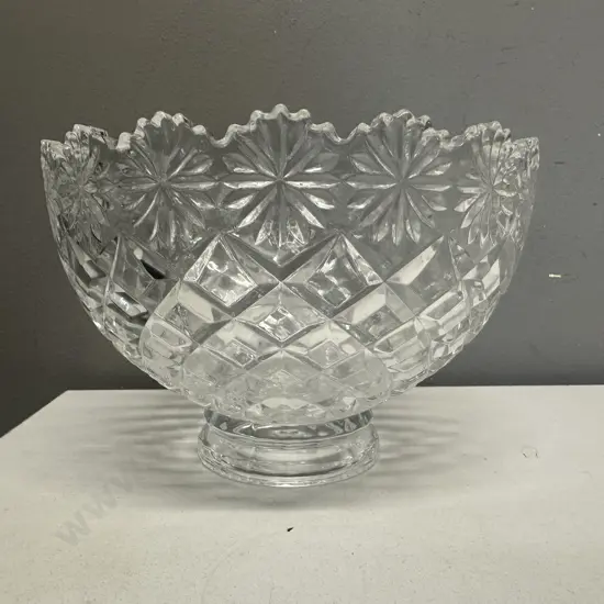 L'UMORE Crystal Villa Diamond Cut Bowl, Boxed