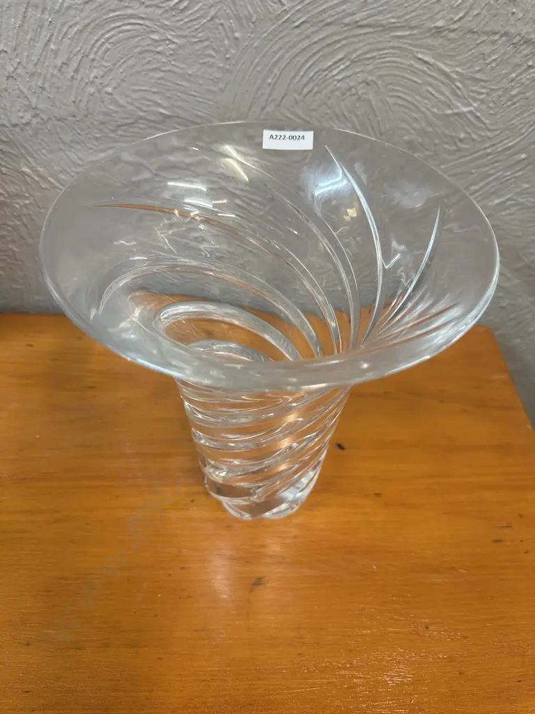 Vintage RG Durand Signed Art Glass Modern Swirl Vase. H25cm Image 1++