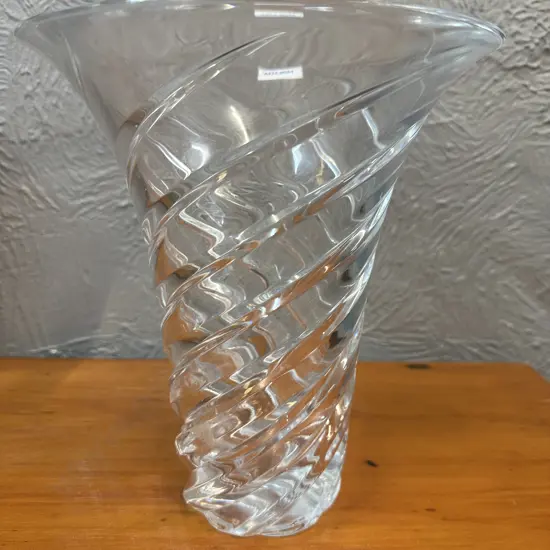 Vintage RG Durand Signed Art Glass Modern Swirl Vase. H25cm