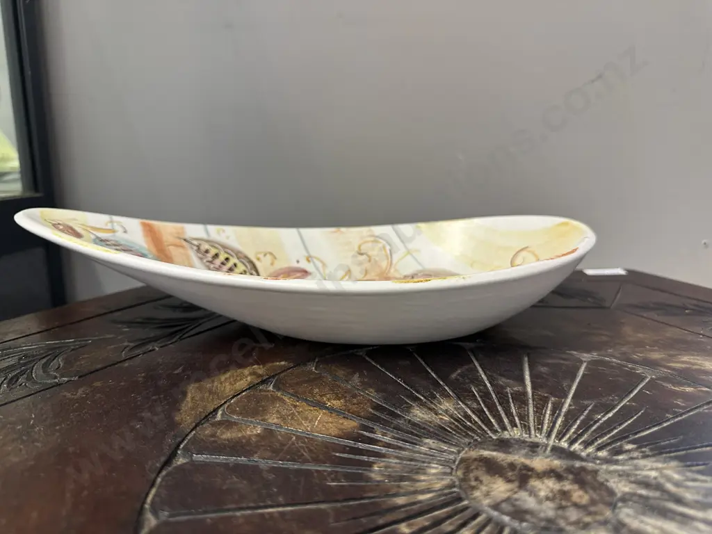 Vintage Mid Century Denby Glyn Ware Hand Painted Tear Drop Shape Dish Signed By Glen Colledge. H5.5 W3 D16.5cm1 Image 1++
