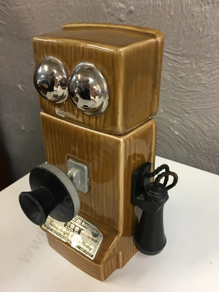 Vintage Jim Beam Bourbon Whiskey Wall Telephone Bottle H24cm. Image 1++