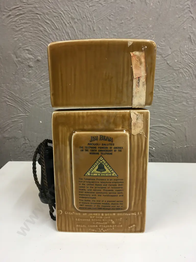 Vintage Jim Beam Bourbon Whiskey Wall Telephone Bottle H24cm. Image 1++