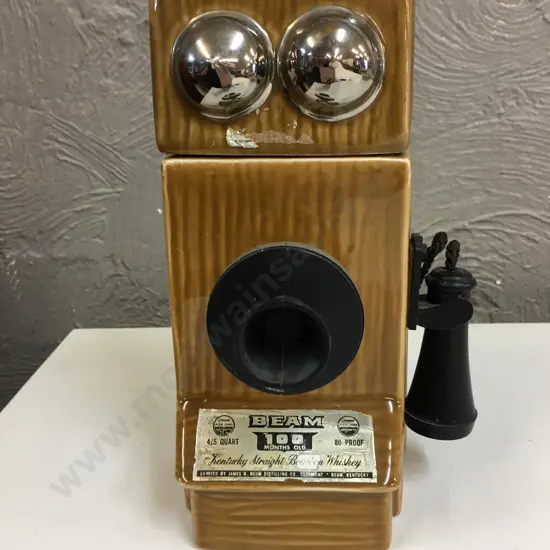 Vintage Jim Beam Bourbon Whiskey Wall Telephone Bottle H24cm.