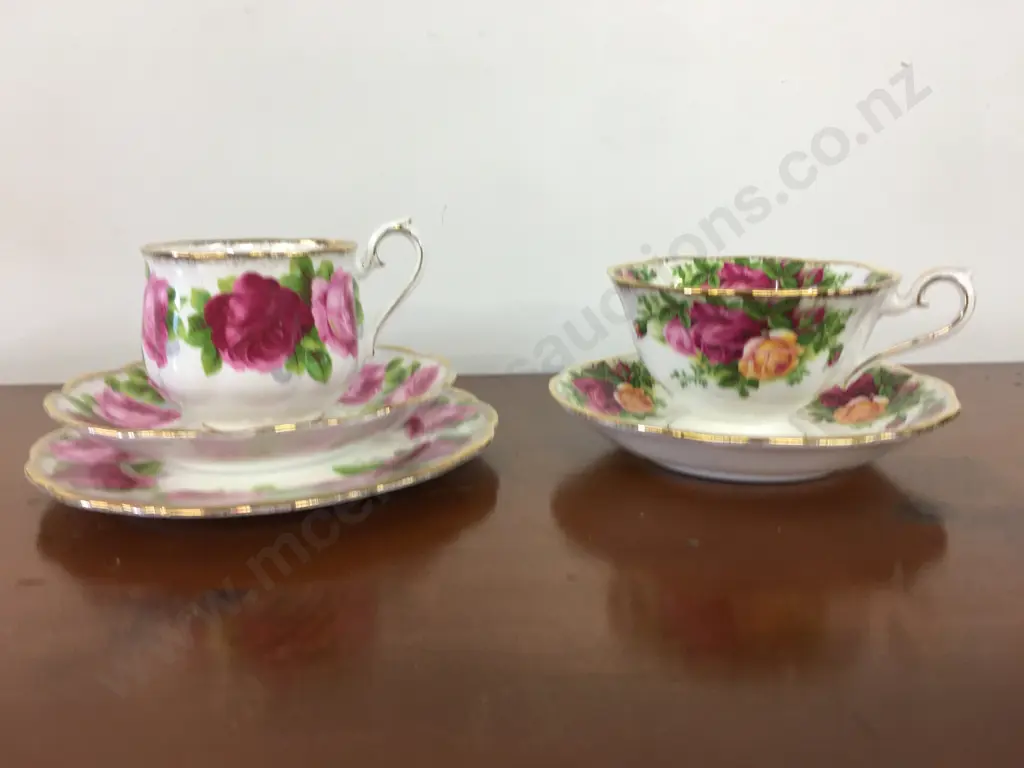 Vintage Royal Albert Old English Rose Trio & Old Country Roses Duo Image 1++