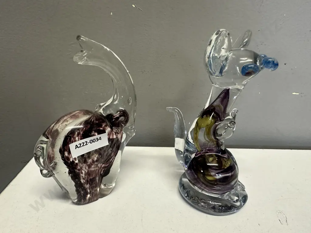 Murano Style Art Glass Elephant & Mouse Image 1++
