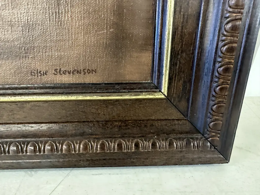 Vintage Framed Original Artwork Signed Elsie Stevenson Still Life Vases Of Flowers H62,W52cm. Image 1++