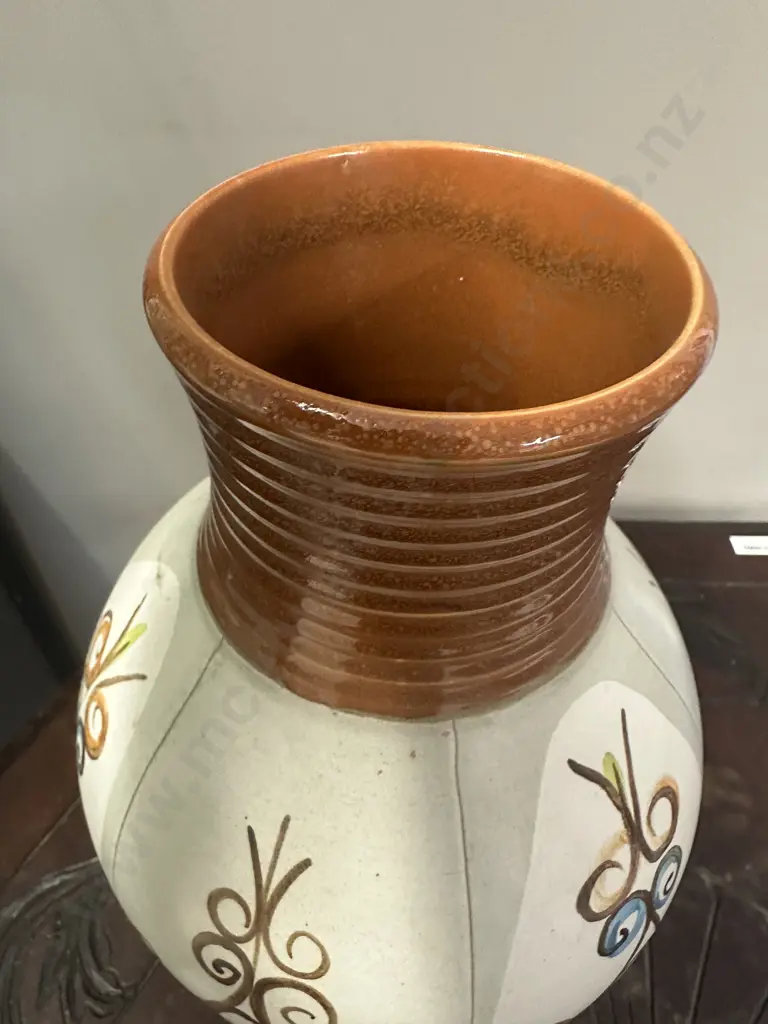 Vintage Mid Century Denby Glyn Colledge Hand Painted Vase, Signed. H28cm Image 1++