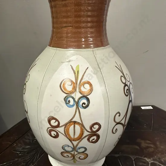 Vintage Mid Century Denby Glyn Colledge Hand Painted Vase, Signed. H28cm