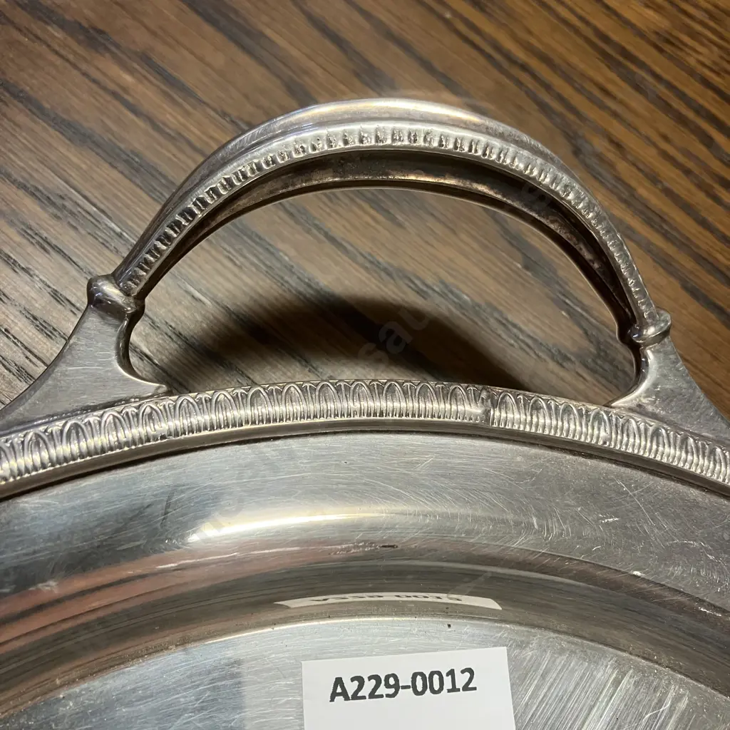 Oval Silver Plate Twin Handled Serving Tray - Wade Sheffield England EPNS.A1. 36 x 53cm Image 1++